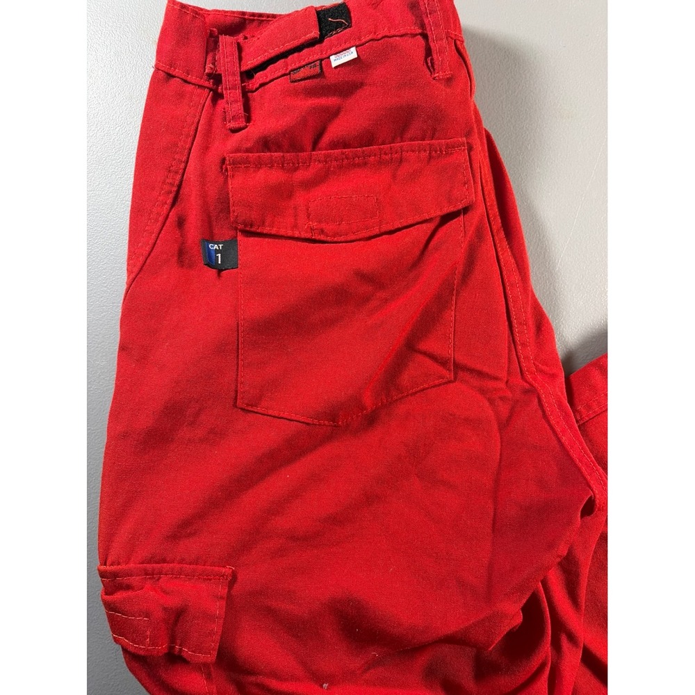 Saf-Tech Flame Resistant Cargo Pants Mens 35x33 Red Nomex IIIA CAT 1 NFPA 2112